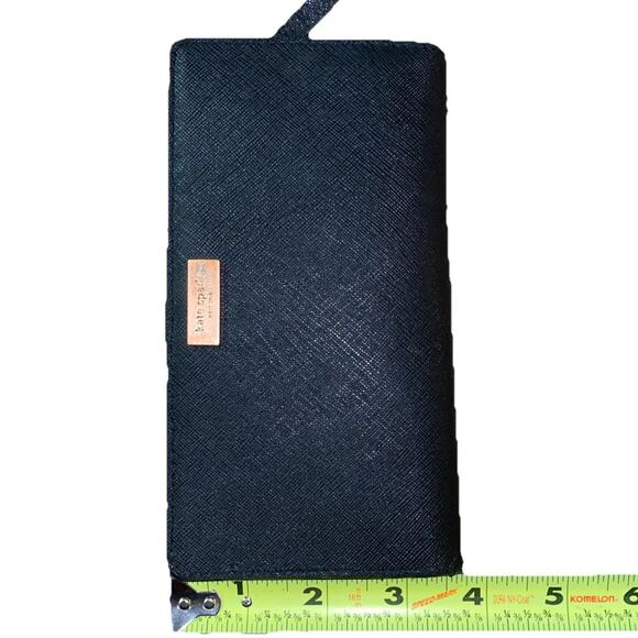 Kate Spade Wallet Stacy Laurel Way Black 001 #WLRU2673 Gold Zipper - Picture 6 of 7